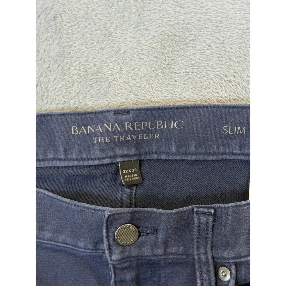 Banana Republic Jeans Mens 32x32 Blue Navy Traveler Slim Fit Straight‎ Stretch